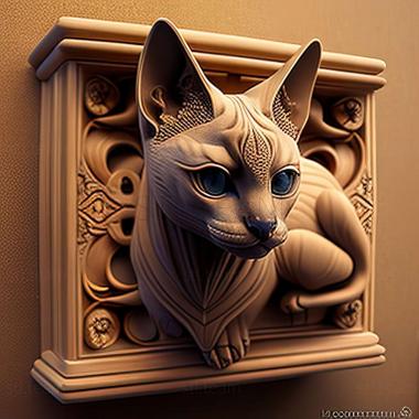 3D model Traditional Siamese cat (STL)